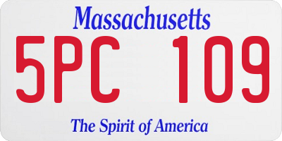 MA license plate 5PC109