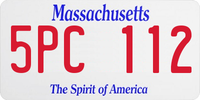 MA license plate 5PC112