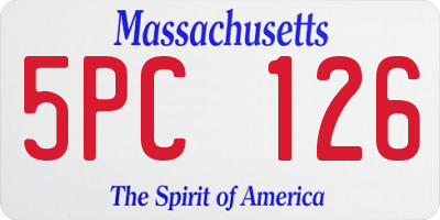 MA license plate 5PC126