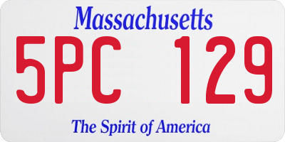 MA license plate 5PC129