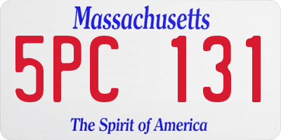 MA license plate 5PC131