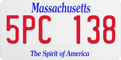MA license plate 5PC138