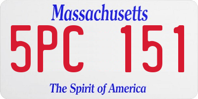 MA license plate 5PC151