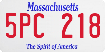 MA license plate 5PC218