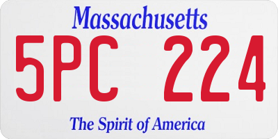 MA license plate 5PC224