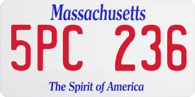 MA license plate 5PC236