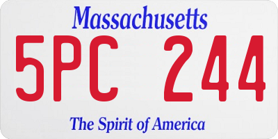 MA license plate 5PC244