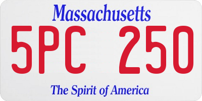 MA license plate 5PC250