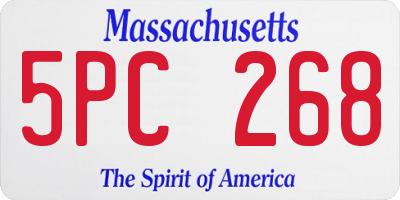 MA license plate 5PC268