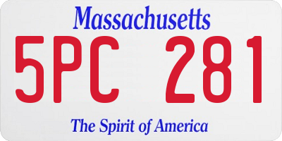 MA license plate 5PC281