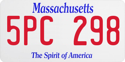 MA license plate 5PC298