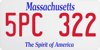 MA license plate 5PC322