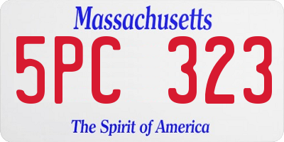 MA license plate 5PC323