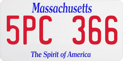 MA license plate 5PC366