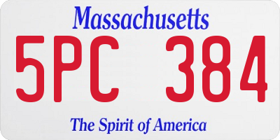 MA license plate 5PC384