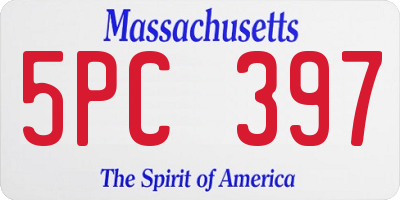 MA license plate 5PC397