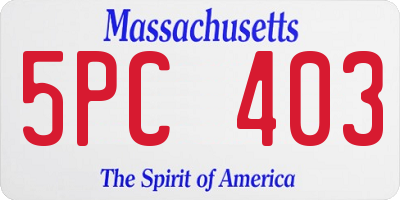 MA license plate 5PC403