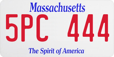 MA license plate 5PC444