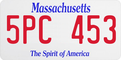 MA license plate 5PC453