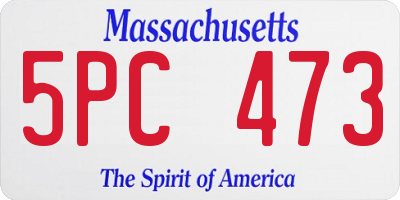 MA license plate 5PC473