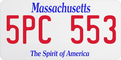 MA license plate 5PC553