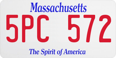 MA license plate 5PC572