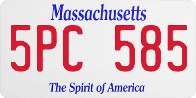 MA license plate 5PC585