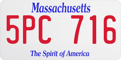 MA license plate 5PC716