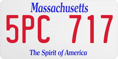 MA license plate 5PC717