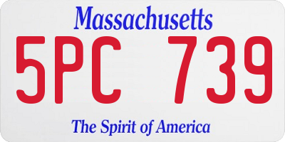 MA license plate 5PC739