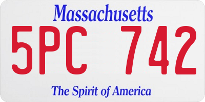 MA license plate 5PC742