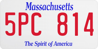 MA license plate 5PC814