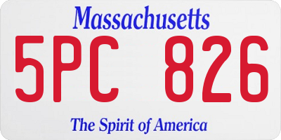 MA license plate 5PC826