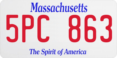 MA license plate 5PC863