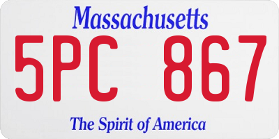 MA license plate 5PC867
