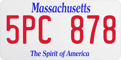 MA license plate 5PC878