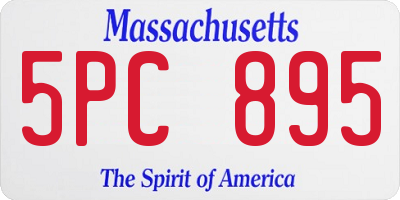 MA license plate 5PC895
