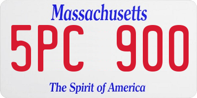 MA license plate 5PC900