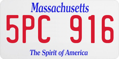 MA license plate 5PC916