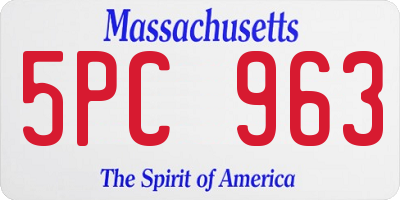 MA license plate 5PC963