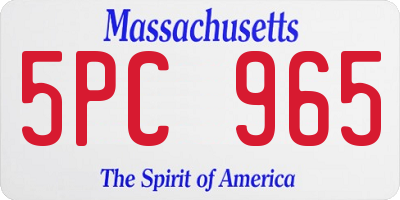 MA license plate 5PC965