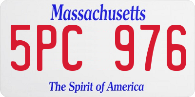 MA license plate 5PC976