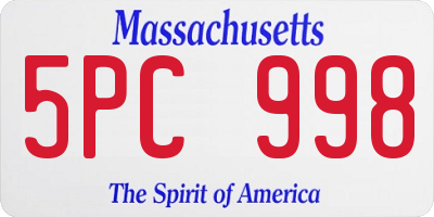 MA license plate 5PC998