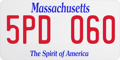MA license plate 5PD060