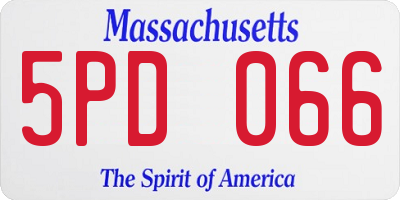 MA license plate 5PD066