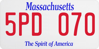MA license plate 5PD070