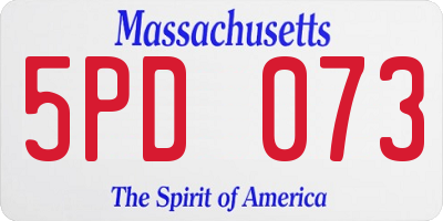 MA license plate 5PD073