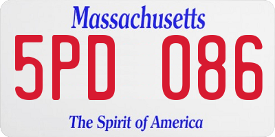 MA license plate 5PD086
