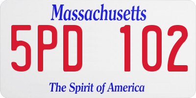 MA license plate 5PD102