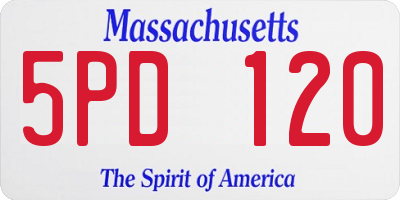 MA license plate 5PD120